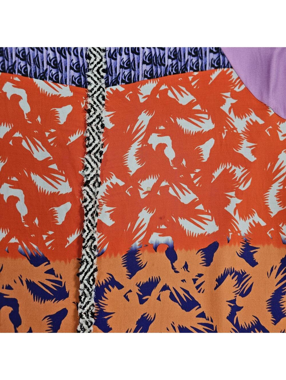Y2K Vtg Save The Queen Italy Patchwork Knit Dress Multi Print Boho Small - Picture 8 of 11